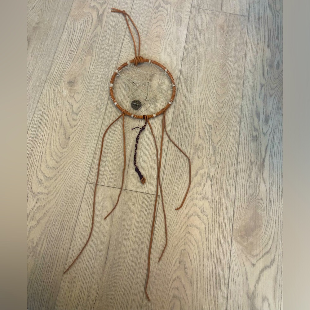 Handcrafted Brown Leather Dreamcatcher